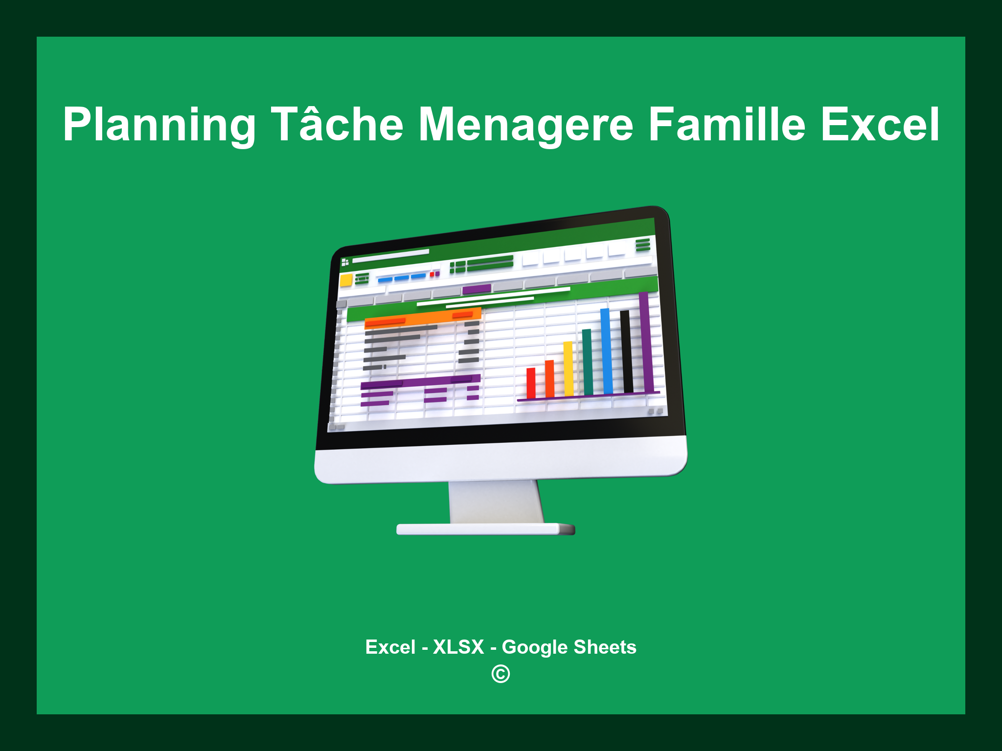 Planning Tâche Menagere Famille Excel